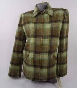 Chaqueta Blazer a Cuadros Evan Picone con Cremallera Completa Mezcla de Lana Nueva con Etiquetas - Imagen 1 de 12