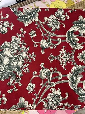 Ralph Lauren LRL Juego de 4 Servilletas Rojas, Filigrana con Crema Roja Fruta y Negra Foto 1 de 4