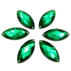 100 boutons strass acrylique vert à dos plat à coudre pour les yeux 9 x 20 mm à coudre sur perle