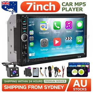 7" Double 2 DIN Bluetooth Head Unit Car Stereo Touch Screen Radio FM TF USB AUX - Picture 1 of 12