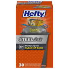 Hefty Steelsak Heavy Duty Large Trash Bags, Gray, Unscented, 33 Gallon, 30 Count