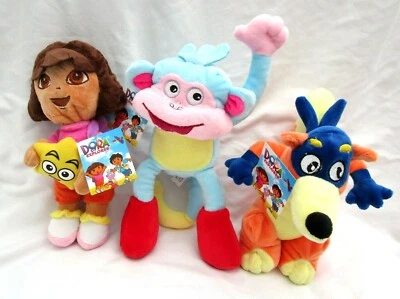 Dora the Explorer holding Star,Swiper,&Boots 10" Plush Doll Stuffed Toy Figures - Image 1 of 4