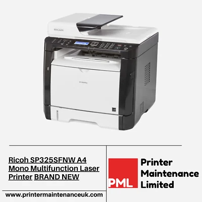Ricoh SP325SFNW A4 Mono Multifunction Laser Printer Brand New - Image 1 of 2
