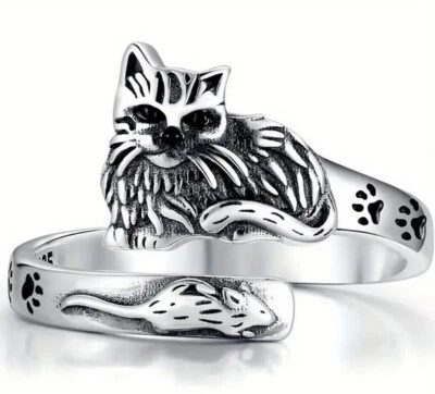 Cat mouse paw wrap spoon ring - Image 1 of 2
