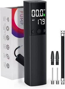 Electric Ball Pump - Portable Air with LED Light, Precise Pressure Black - Picture 1 of 8