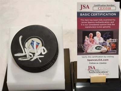 HENRIK LUNDQVIST signed RANGERS puck JSA COA - Image 1 of 2