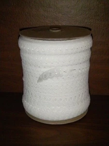 GROSSE 7" SPULE, 580 YARDS 3/4" BREIT PERLEN FLACH WEISS SPITZE NYLON & CHANTILLY - Bild 1 von 7