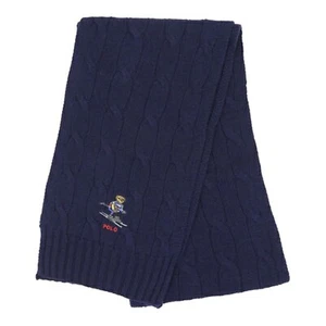 Polo Ralph Lauren Polo Bear Preppy Bear Cable-Knit Scarf - Navy - Picture 1 of 3