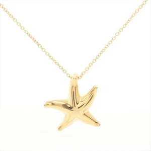 Tiffany & Co 18k Gold Chain and Star Pendant Necklace 750 Yellow Gold Star Fish - Picture 1 of 5
