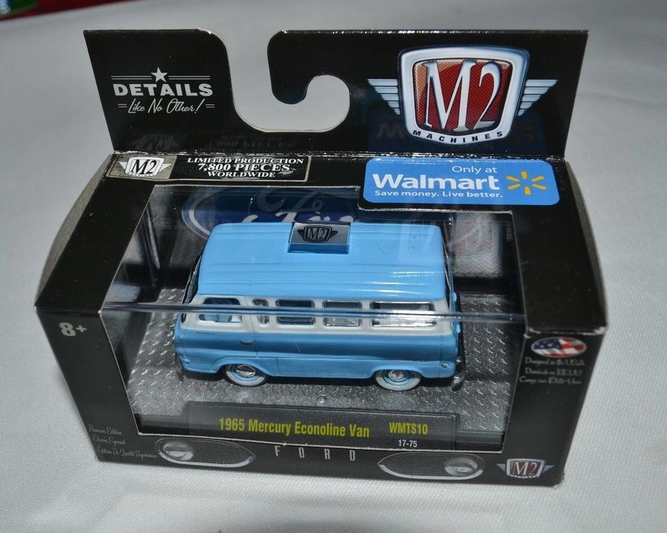 2017 M2 MACHINES FORD ECONOLINE - 1965 MERCURY ECONOLINE VAN BLUE WMTS10 VHTF !! - Image 1 of 1