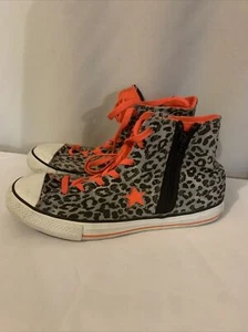 Converse One Star Leopardenmuster hoher Damenschuhe mit seitlichem Reißverschluss Größe 11 US 9 UK - Bild 1 von 7