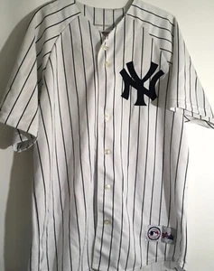 Vintage Majestic Men's Size Large New York Yankees Pinstripe Jersey - Picture 1 of 5