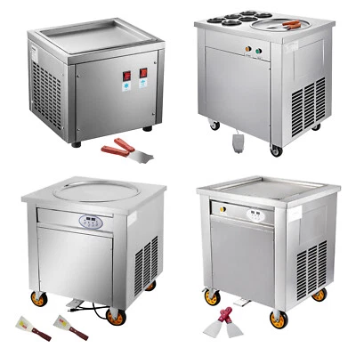 Máquina de helados fritos VEVOR redonda/cuadrada sartén yogur rollo máquina de helados Foto 1 de 2