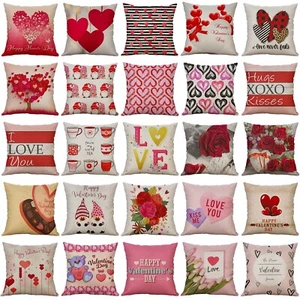 Love & Hearts Pillow Cover for Happy Valentine's Day Decorative Cushion Covers - Picture 1 of 32