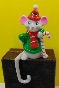Mouse Stocking Holder - Vtg. 1980's Hard Plastic Christmas Stocking Holder - Picture 1 of 5
