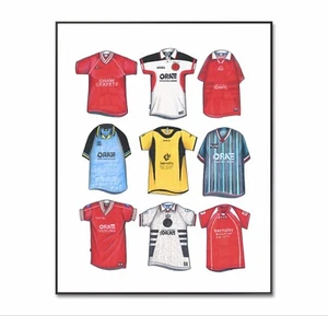 Barnsley Football Shirt, Barnsley Football Poster, Barnsley Soccer Kit, Print a4 - Picture 1 of 4