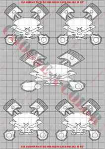 Kit de máscara de pintura corporal de radiocontrol cráneos Cross Bonz SKL2040P-X en colores - Imagen 1 de 4