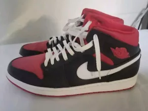 Nike Air Jordan 1 Retro Mid Black Gym Red White Size 13 Sneakers 554724-020 - Picture 1 of 7