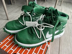 Off-White X Nike Air Force 1 Mid SP Leather Pine Green sneaker Scatola Original - Foto 1 di 8