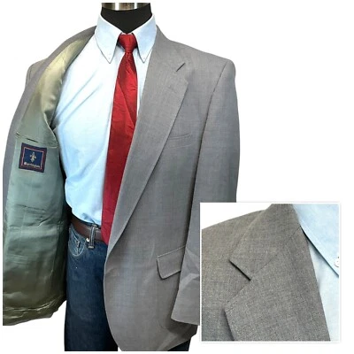 48L Barrington Traje Chaqueta Abrigo Deportivo Blazer Gris Talla 48 Largo Tejido Sólido Foto 1 de 4