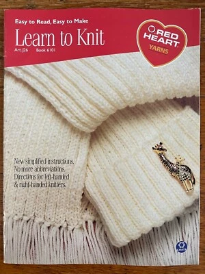 Coats & Clark Red Heart Yarns Learn To Knit Booklet#6101  (A53) - Image 1 of 4