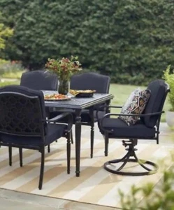 Hampton Bay Laurel Oaks CushionGuard Midnight Dining Chair Slipcover Set - Picture 1 of 3