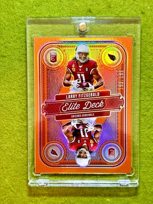 Larry Fitzgerald ORANGE PRIZM # /199 ELITE DECK CARD 2025 Panini Elite Cardinals - Image 1 of 4