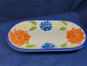 Vintage JRM Ceramica Italy Oblong Serving Platter Hand Decorated 11” X 6” CLEAN - Picture 1 of 4