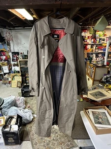 London Fog Trench Overcoat with liner Belted Water Resistant beige / green - Picture 1 of 7
