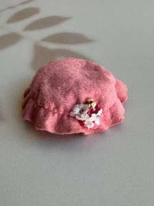 Doll Hat Pink With Flowers  - Picture 1 of 4