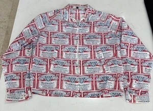 GIACCA A VENTO UOMO VINTAGE ANNI 70 RARA BIRRA BUDWEISER ESTIVA CERNIERA Taglia M - Foto 1 di 12