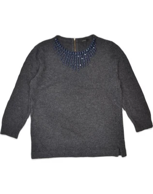 J. CREW Womens Loose Fit Crew Neck Jumper Sweater UK 10 Small Grey Viscose CG05 - Image 1 of 3