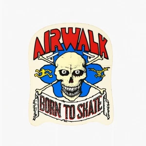 Pegatina de skateboarding vintage años 80 Airwalk Born To Skate 3,5" x 4" - Imagen 1 de 1