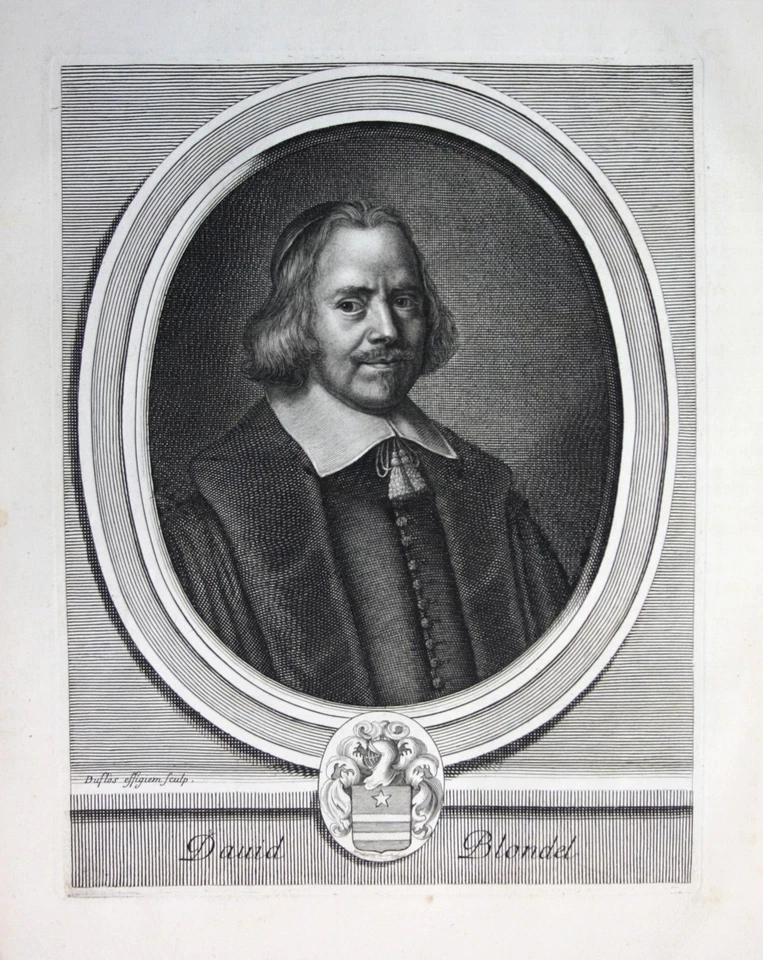 ca. 1700  David Blondel Theologe theologien Portrait Kupferstich engraving - Bild 1 von 1