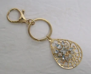 Eleganter Glitzer Strass Träne Handtasche Anhänger Schlüsselanhänger Schlüsselanhängsel 4,75"x1,50" - Bild 1 von 3