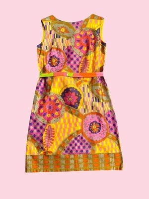 Vestido psicodélico vintage Alex Colman talla 8 estilo 529 Foto 1 de 4