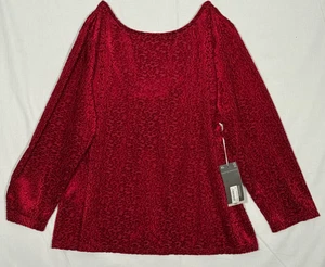 Worthington XL Luxury Red Low Back 3/4 Sleeve Shinny Sexy - Picture 1 of 6