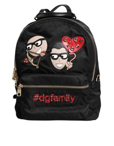 Dolce & Gabbana Black Nylon #DGFAMILY VULCANO Embellished Backpack Women's Bag - Picture 1 of 5