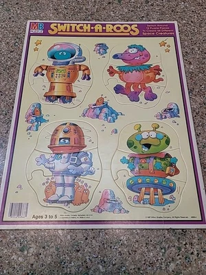 Switch-A-Roos Space Creatures Vintage Marco Bandeja Puzzle 1987 Switch Around 11x14 Foto 1 de 4