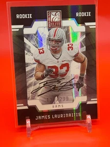 Donruss Elite 2009 autografiado novatos James Laurinaitis #137/299 (RC) OSU - Imagen 1 de 2