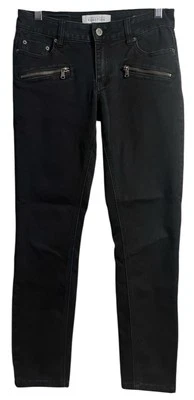 Pantalones de mezclilla ajustados negros Kenneth Cole para mujer talla 4 preppy elegantes Y2K Moto Foto 1 de 4
