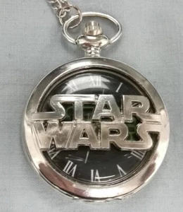 Reloj Bolsillo Star Wars Plata Antiguo Vintage Para Hombre Antiguo Collar Cadena Disney EE. UU. - Imagen 1 de 20