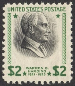 US # 833 MINT OG NH* { DRAMATIC VIGNETTE SHIFT ERROR } $2 WARREN HARDING OF 1938 - Picture 1 of 3