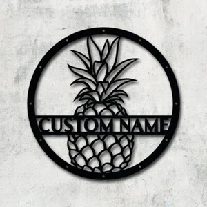 Custom Metal Words, Your Custom Text, Custom Name Metal Sign, Pineapple Design - Picture 1 of 8