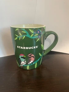 Starbucks 2020 Green with Tropical Foliage and Birds Coffee Mug Tea Cup 10oz - Picture 1 of 6