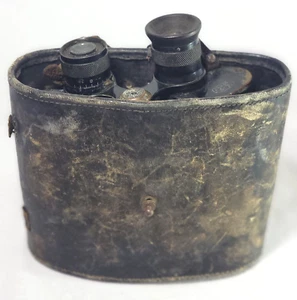 Vintage WW2 Era German Leitz Wetzlar Binoculars 6xL25 W/ leather Case no lid - Picture 1 of 21