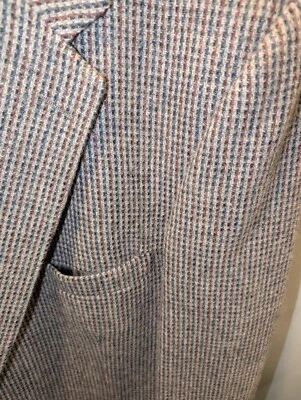 Stafford Men's 100% Wool Leather Buttons Tweed Blazer Brown 48 XT 33" EUC - Image 1 of 4