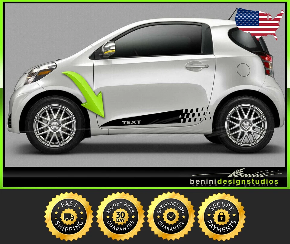 Calcomanía a damas gráficos rayas laterales de carreras 2 se adapta - Scion Iq 2012-2015  Foto 1 de 2