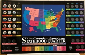 The Complete American Statehood Quarters Collection Fldr w/1999-2000- 15 Qrtrs - Picture 1 of 10