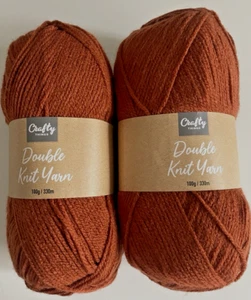 Burnt orange Crafty Things 2 x 100g balls double knit yarn 200g rust wool 53223 - Picture 1 of 8